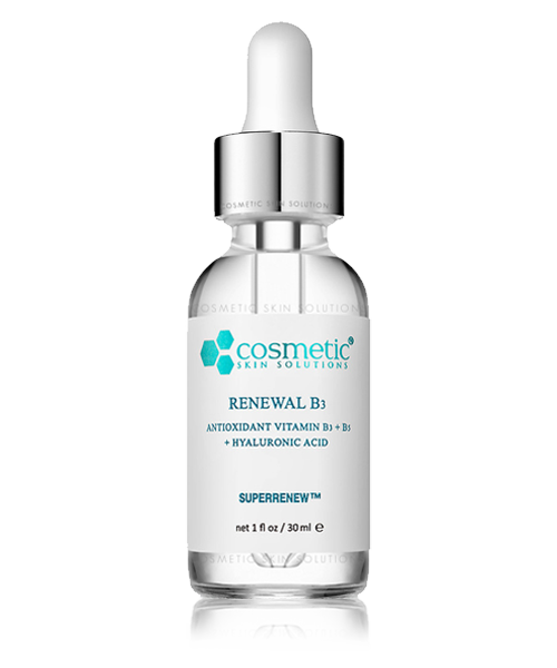 Antioxidant vitamin B3 combined with vitamin B5 to SUPERRENEW skin smoothness and youthfulness.
