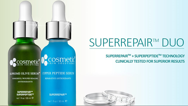 This duo unleashes powerful anti-aging SUPERPEPTIDE™ technology providing SUPERREPAIR™ wound healing properties for post laser and micro needling procedures.
